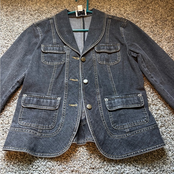 LOFT Kids Black Denim Jacket - Picture 2 of 3